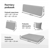 Zestaw 8 poduszek ogrodowych na palety, Bordowy