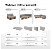 Poduszka ogrodowa na palety boczna 60x40x20/10 cm, Limonka