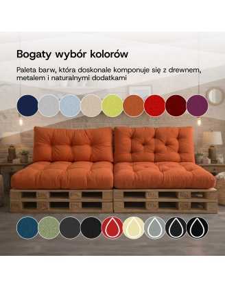 Zestaw 2 poduszek ogrodowych pikowanych 120x80 + 120x40 Szary