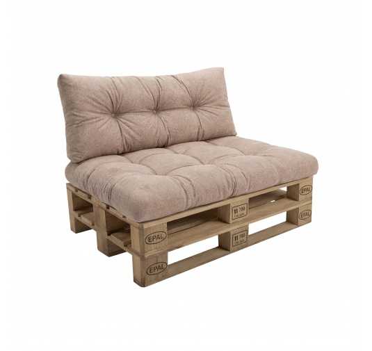 Zestaw 2 poduszek ogrodowych pikowanych 120x80 + 120x40 Beż