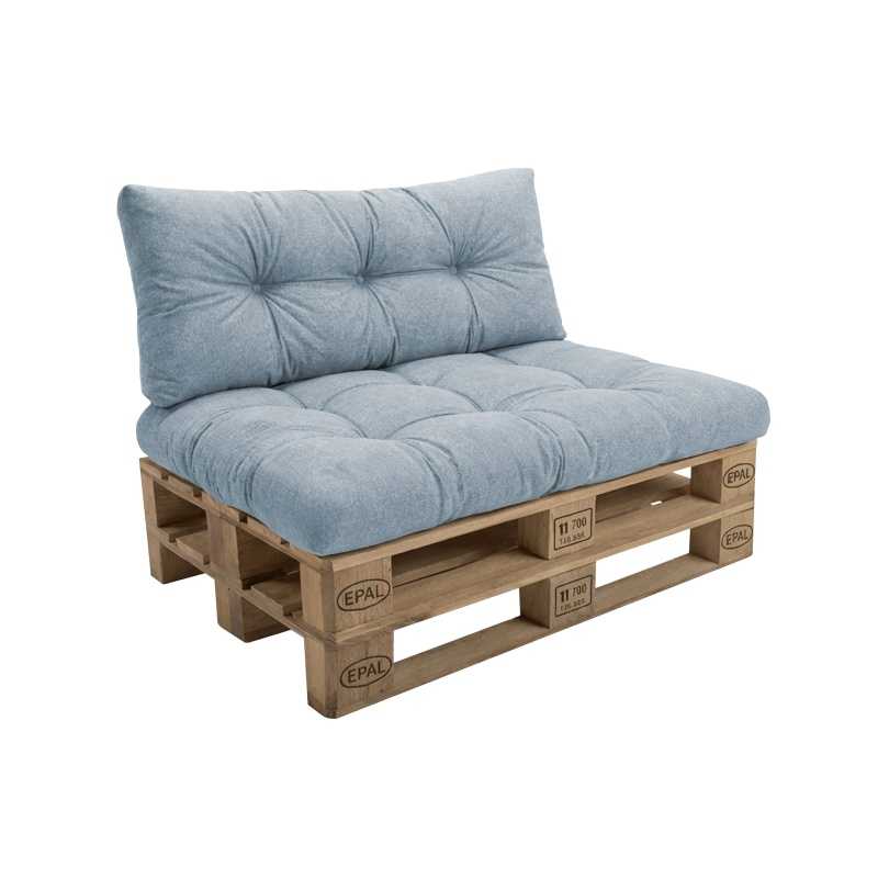 Zestaw 2 poduszek ogrodowych pikowanych 120x80 + 120x40 Niebieski Zestaw 2 poduszek ogrodowych pikowanych 120x80 + 120x40 Niebieski