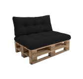 Zestaw 2 poduszek ogrodowych pikowanych 120x80 + 120x40 Czarny Zestaw 2 poduszek ogrodowych pikowanych 120x80 + 120x40 Czarny