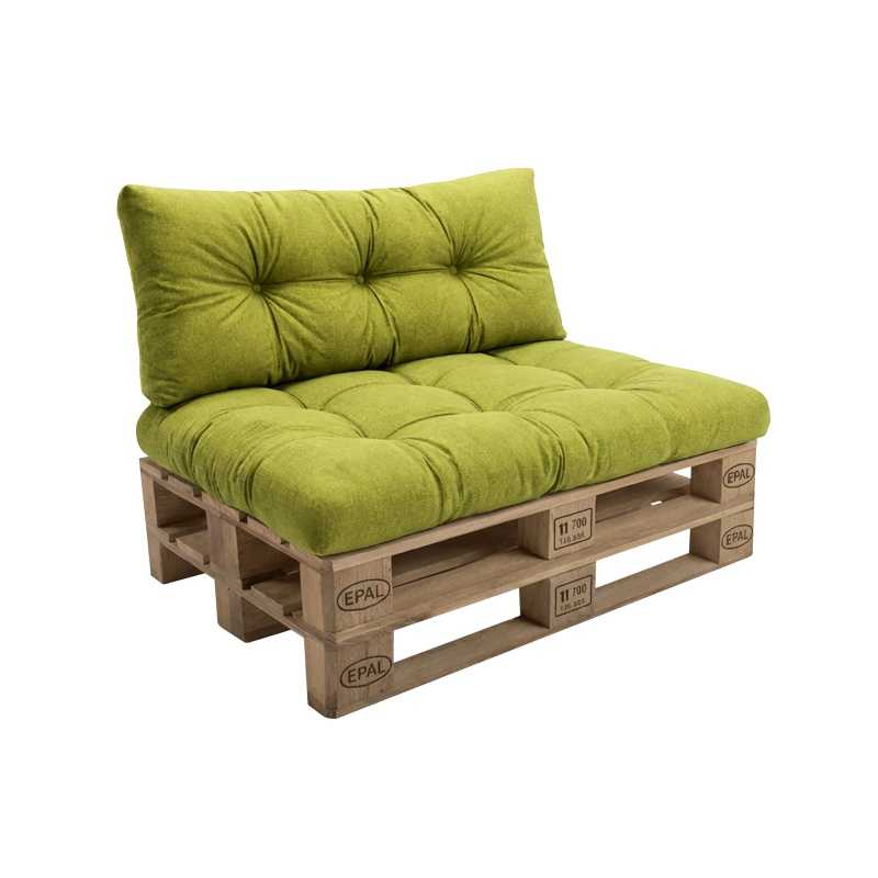 Zestaw 2 poduszek ogrodowych na palety pikowanych 120x80 + 120x40, Limonka Zestaw 2 poduszek ogrodowych na palety pikowanych 120x80 + 120x40, Limonka