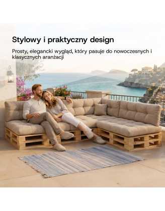 Zestaw 6 poduszek ogrodowych pikowanych na palety Niebieski