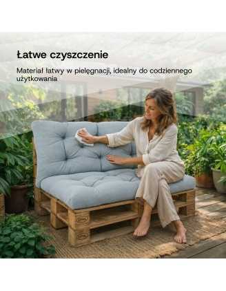 Zestaw 6 poduszek ogrodowych pikowanych na palety Czarny