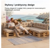 Zestaw 6 poduszek ogrodowych pikowanych na palety Czarny Zestaw 6 poduszek ogrodowych pikowanych na palety Czarny