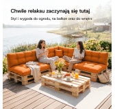 Zestaw 6 pikowanych poduszek ogrodowych na palety, Limonka Zestaw 6 pikowanych poduszek ogrodowych na palety, Limonka