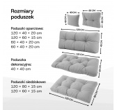 Zestaw 8 poduszek ogrodowych pikowanych na palety Niebieski