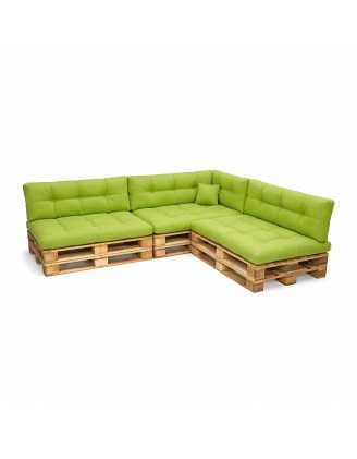 Zestaw 8 pikowanych poduszek ogrodowych na palety, Limonka