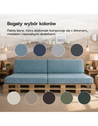 Poduszka siedziskowa na palety | Sztruks | 120x80 cm | Kolor ciemny beż