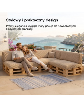 Poduszka boczna na palety | Sztruks | 60x40 cm | Kolor ciemny szary