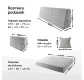 Poduszka boczna na palety | Sztruks | 60x40 cm | Kolor szary Poduszka boczna na palety | Sztruks | 60x40 cm | Kolor szary