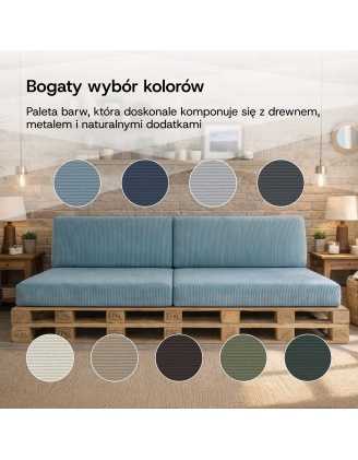 Poduszka boczna na palety | Sztruks | 60x40 cm | Kolor brąz