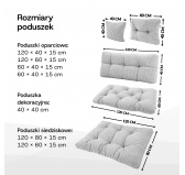 Poduszka oparciowa pikowana na palety | Sztruks | 120x40 cm | Kolor niebieski