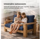 Poduszka oparciowa pikowana na palety | Sztruks | 120x40 cm | Kolor niebieski