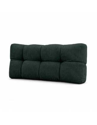 Poduszka oparciowa pikowana na palety | Sztruks | 120x40 cm | Kolor ciemny zielony