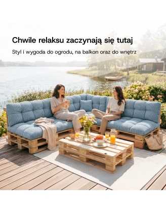 Poduszka dekoracyjna na palety | Sztruks | 40x40 cm | Kolor ciemny niebieski
