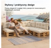 Zestaw 8 poduszek ogrodowych pikowanych na palety | Sztruks | Kolor ciemny zielony