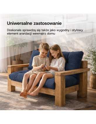 Zestaw 8 poduszek ogrodowych pikowanych na palety | Sztruks | Kolor ciemny zielony