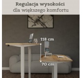 POKAR Biurko ze stelażem elektrycznym białym Dąb Craft 120x60