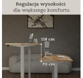 POKAR Biurko ze stelażem elektrycznym srebrnym Dąb Craft 175x80