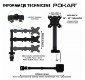 Uchwyt na monitor, przegubowe ramię do monitora, system VESA
