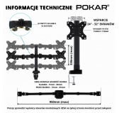 Uchwyt na 2 monitory, podwójne ramię przegubowe, system VESA