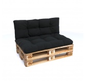 Zestaw 2 poduszek ogrodowych pikowanych 120x80 + 120x40 Czarny Zestaw 2 poduszek ogrodowych pikowanych 120x80 + 120x40 Czarny