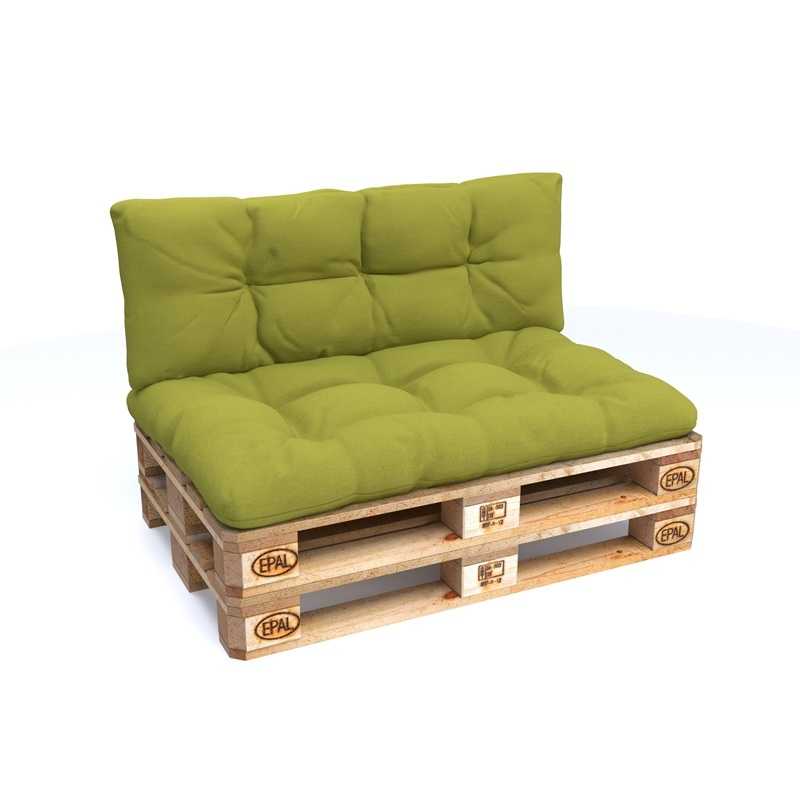 Zestaw 2 poduszek ogrodowych na palety pikowanych 120x80 + 120x40, Limonka Zestaw 2 poduszek ogrodowych na palety pikowanych 120x80 + 120x40, Limonka