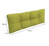Zestaw 2 poduszek ogrodowych na palety pikowanych 120x80 + 120x40, Limonka Zestaw 2 poduszek ogrodowych na palety pikowanych 120x80 + 120x40, Limonka