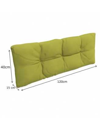 Zestaw 2 poduszek ogrodowych na palety pikowanych 120x80 + 120x40, Limonka
