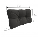 Poduszka ogrodowa pikowana boczna 60x40x12 Antracyt Poduszka ogrodowa pikowana boczna 60x40x12 Antracyt