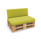 Zestaw 2 poduszek ogrodowych na palety 120x80 + 120x40, Limonka