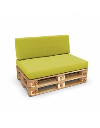 Zestaw 2 poduszek ogrodowych na palety 120x80 + 120x40, Limonka