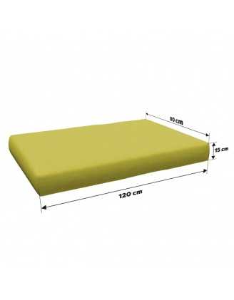 Zestaw 2 poduszek ogrodowych na palety 120x80 + 120x40, Limonka