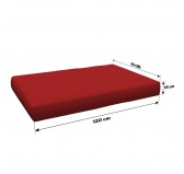 Zestaw 2 poduszek ogrodowych na palety 120x80 + 120x40, Czerwony
