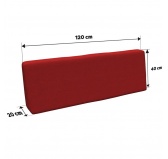 Zestaw 2 poduszek ogrodowych na palety 120x80 + 120x40, Czerwony