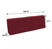 Zestaw 2 poduszek ogrodowych na palety 120x80 + 120x40, Bordowy
