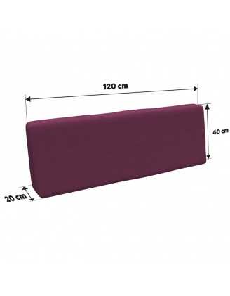 Zestaw 2 poduszek ogrodowych na palety 120x80 + 120x40, Fioletowy