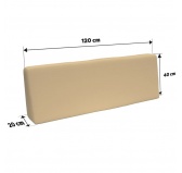 Zestaw 2 poduszek ogrodowych wodoodpornych 120x80 + 120x40 Beż Zestaw 2 poduszek ogrodowych wodoodpornych 120x80 + 120x40 Beż