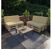 Zestaw 2 poduszek ogrodowych wodoodpornych 120x80 + 120x40 Beż Zestaw 2 poduszek ogrodowych wodoodpornych 120x80 + 120x40 Beż