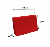 Poduszka ogrodowa wodoodporna boczna 60x40x20/10 Czerwony Poduszka ogrodowa wodoodporna boczna 60x40x20/10 Czerwony