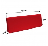 Zestaw 2 poduszek ogrodowych wodoodpornych 120x80 + 120x40 Czerwony Zestaw 2 poduszek ogrodowych wodoodpornych 120x80 + 120x40 Czerwony