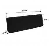 Poduszka ogrodowa wodoodporna oparciowa 120x40x15 Czarny Poduszka ogrodowa wodoodporna oparciowa 120x40x15 Czarny