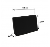 Poduszka ogrodowa wodoodporna boczna 60x40x20/10 Czarny Poduszka ogrodowa wodoodporna boczna 60x40x20/10 Czarny