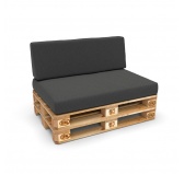 Zestaw 2 poduszek ogrodowych 120x80 + 120x40 Antracyt Zestaw 2 poduszek ogrodowych 120x80 + 120x40 Antracyt