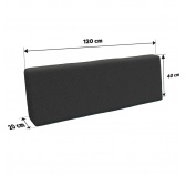 Zestaw 2 poduszek ogrodowych 120x80 + 120x40 Antracyt Zestaw 2 poduszek ogrodowych 120x80 + 120x40 Antracyt