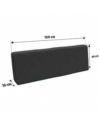 Zestaw 2 poduszek ogrodowych 120x80 + 120x40 Antracyt