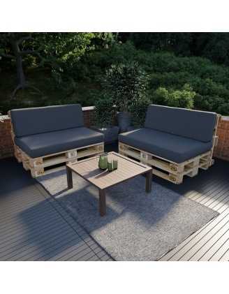 Zestaw 2 poduszek ogrodowych 120x80 + 120x40 Antracyt