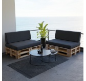 Zestaw 2 poduszek ogrodowych 120x80 + 120x40 Antracyt Zestaw 2 poduszek ogrodowych 120x80 + 120x40 Antracyt